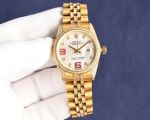 Rolex Datejust 904L Steel Imported Movement Date Windown Gold Strap Women Watch